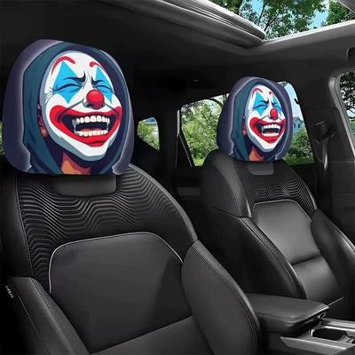 Image Production, Temu Amazon – Universal seat cover - clown-face-double-sided-printing-2-pack