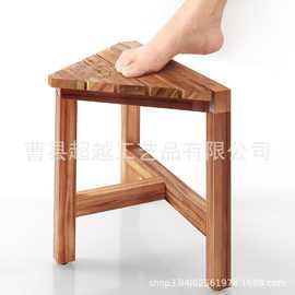 跨境木质浴室凳简约置物架换鞋凳木质淋浴房洗澡凳木制置物架花架