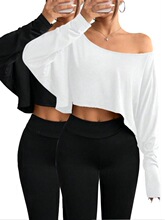 G 1234 Fashion Off Shoulder Loose T Shirt һ�ּ猒������