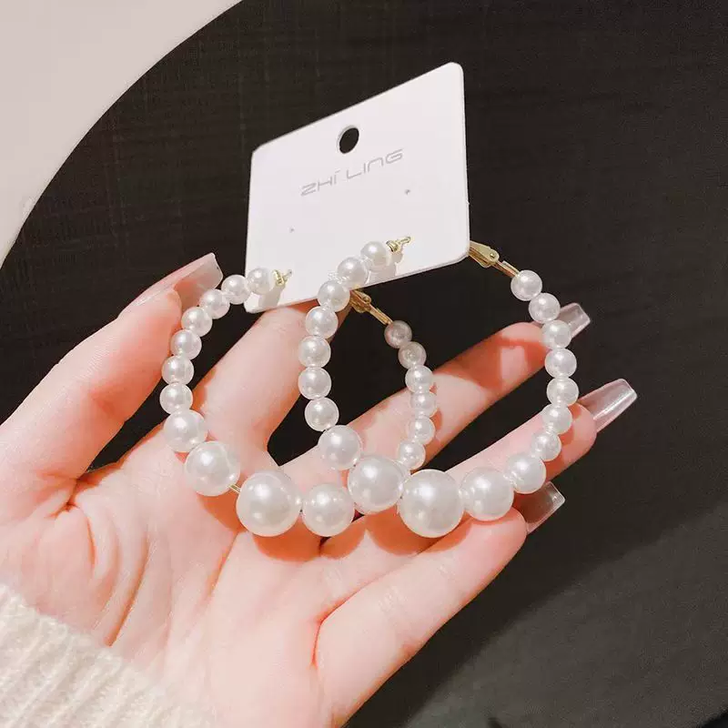Серебряная игла из жемчуга, серьги, европейский стиль, простой и элегантный дизайн, светлая роскошь, оптовая продажа