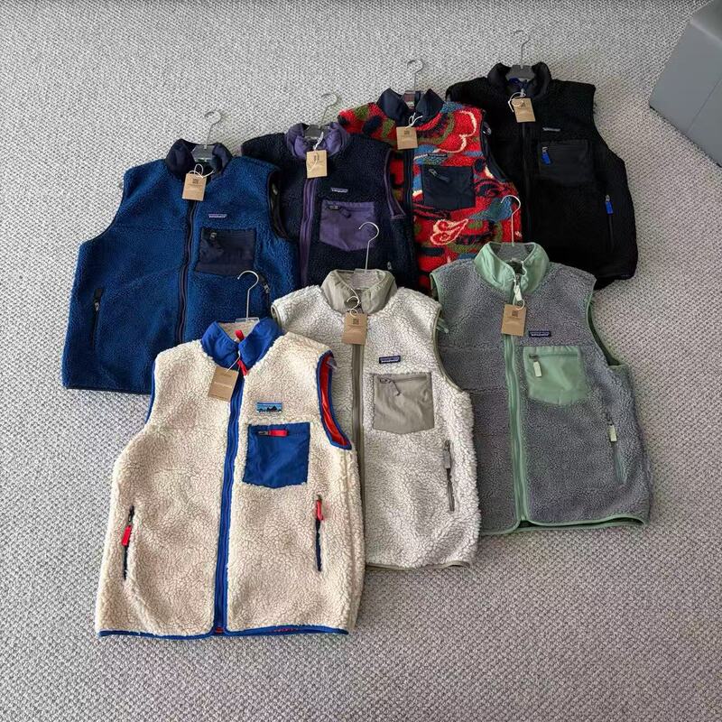 Gd Same Style P@Ta Seven-Color Sleeveless Stand-Collar Fleece Casual Vest Couple's Lamb Wool Vest