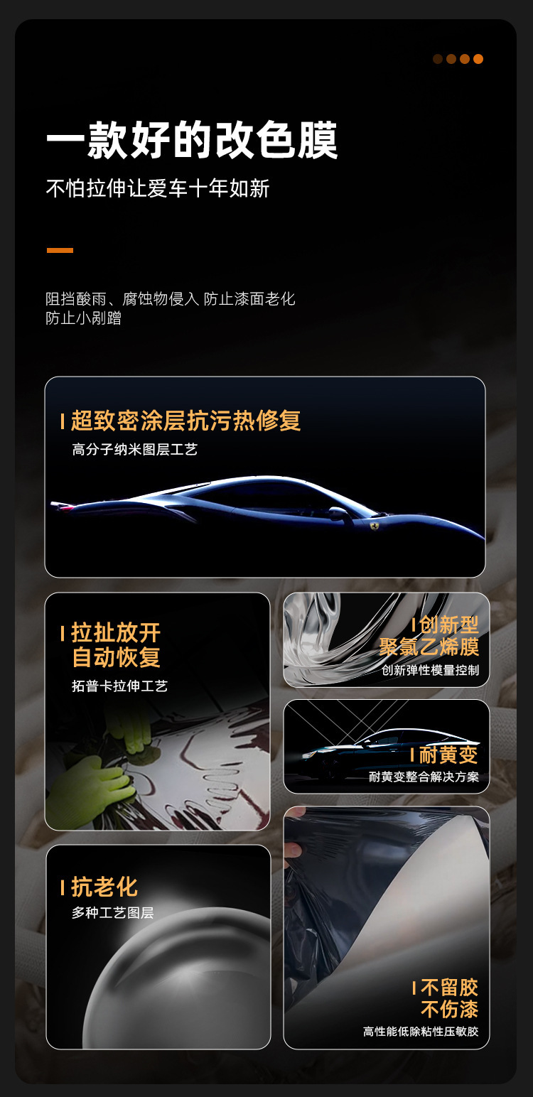 Source Factory Pvc Colorful Laser Black and White Brocade Gray Color Changing Film Pearlescent Color Changing Brocade Car Modification Film Batch