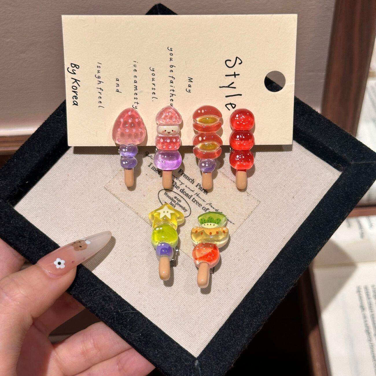 1# macaron color candy hair clips - 6 pack, base clip approx. 2.2cm