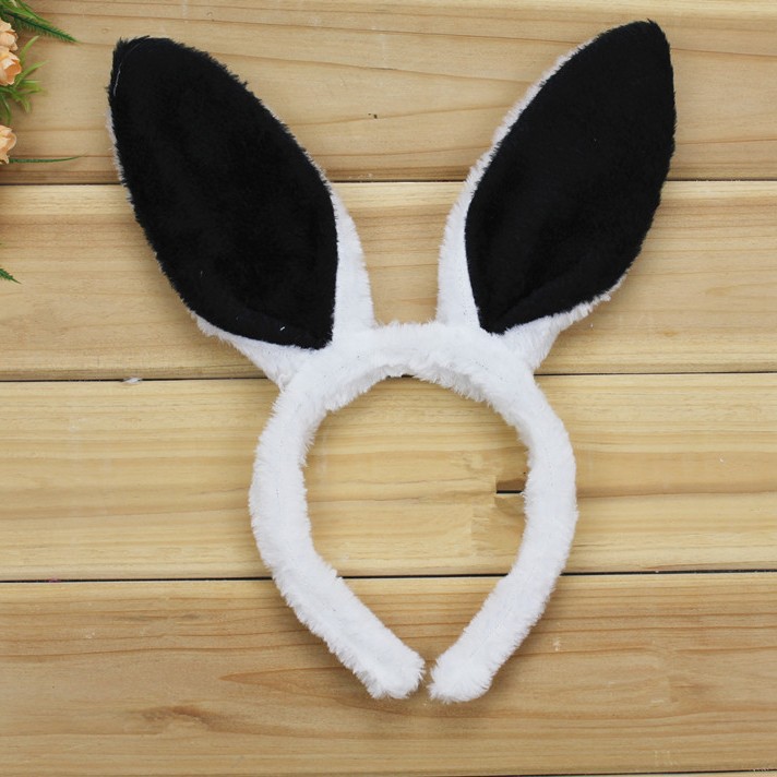 Rendimiento de dibujos animados animal tocado pequeño conejo blanco oído tocado diadema conejo oreja conejito chica