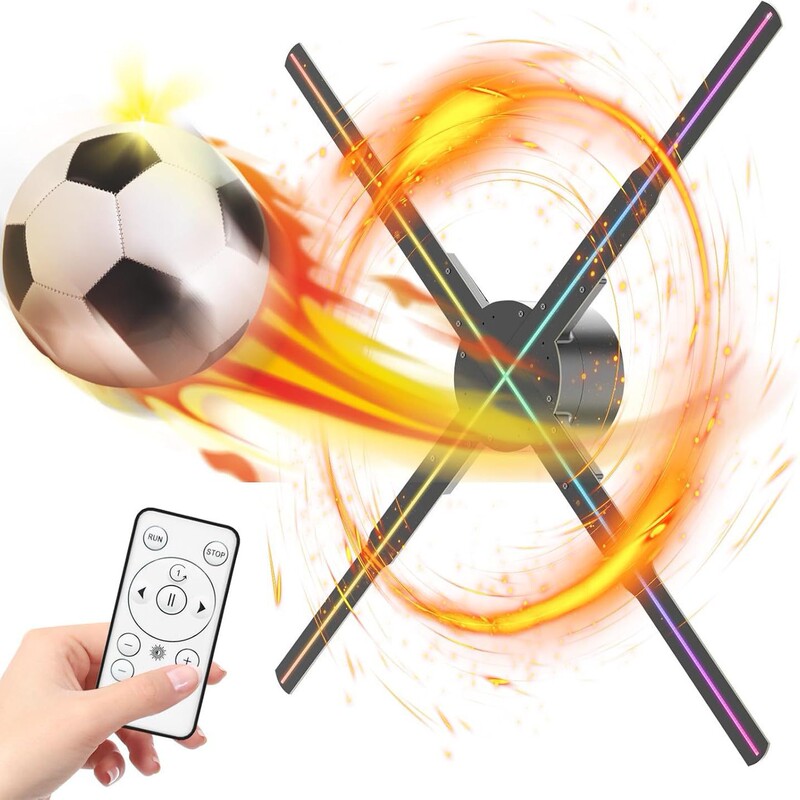 56cm Naked Eye 3D Holographic Fan Screen 678Led Lamp Bead Projector Display Suspended Wall Hanging Outdoor Advertising Machine