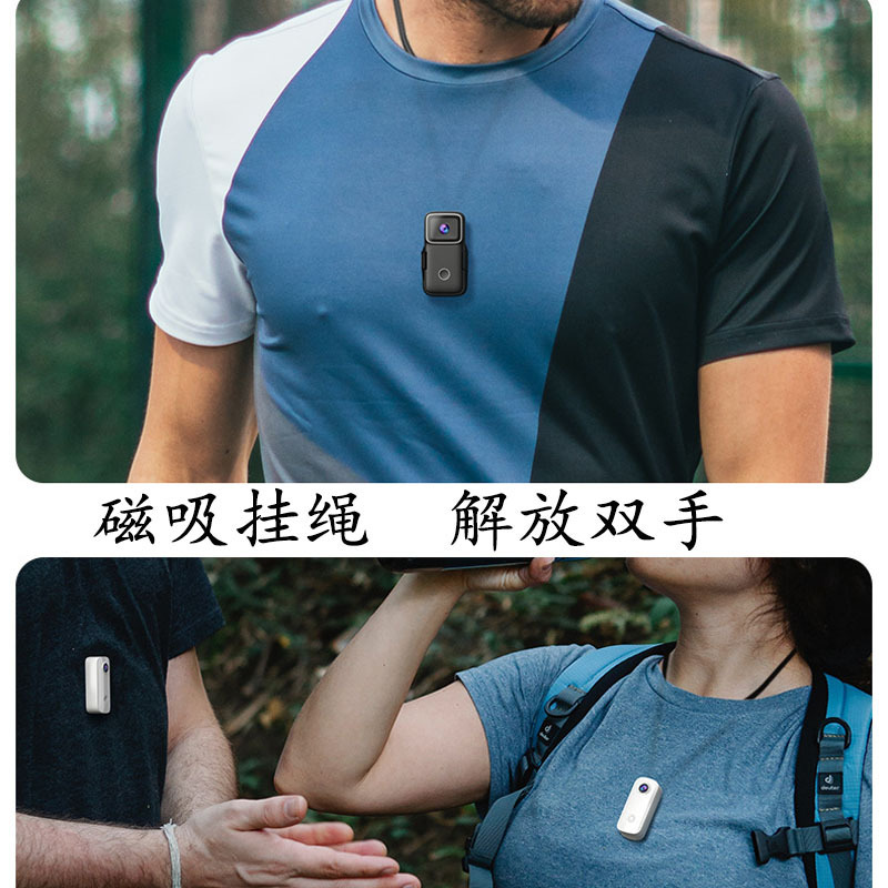 Pulgar universal cámara de movimiento de absorción magnética colgante soporte portátil accesorios colgante collar clip correa de hombro de absorción magnética