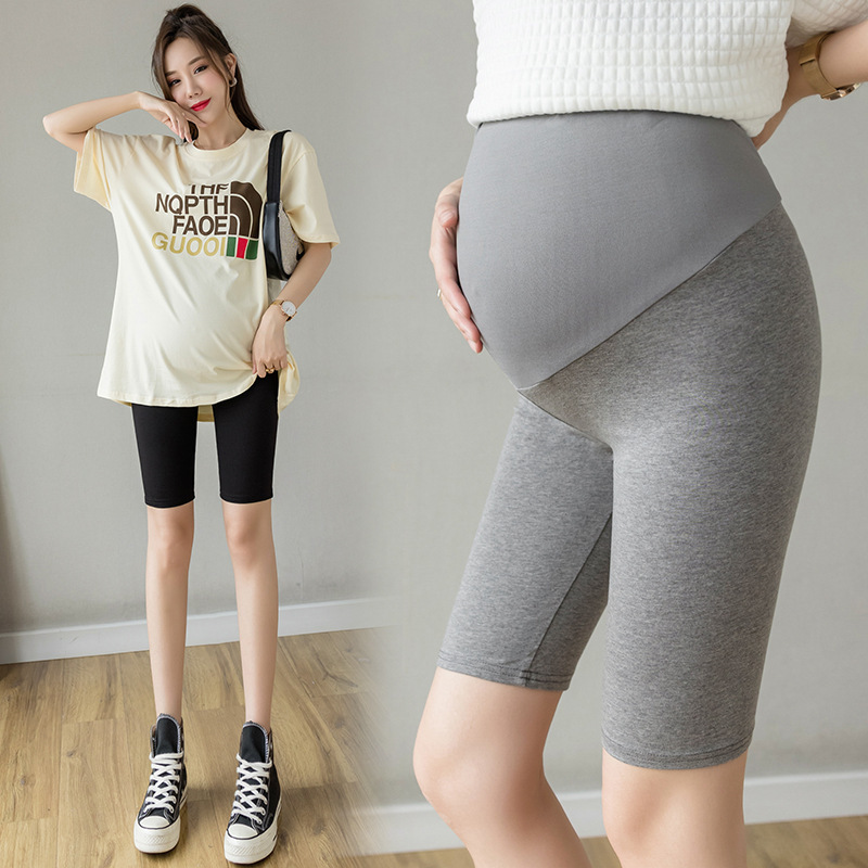 Real in stock Traceless Abdominal Cotton Pregnant Women's Pants 2024 Summer Thin Five-point Pants Base Yoga Shorts