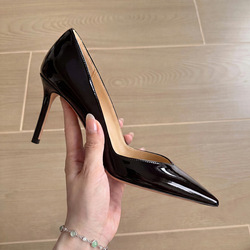 2689 European and American style sexy banquet high-heeled shoes for women with pointed toes, shallow mouth, V mouth, thin heels, easy to step on, single shoe for women
