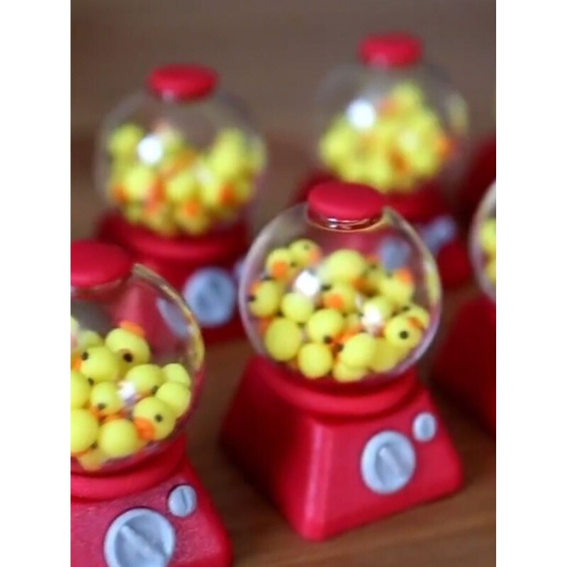 Gashapon Duck Keycap Gashapon Machine Keycap Wishing Duck Customized Three-Dimensional Keycap Mechanical Keyboard Peripheral Creative Gift