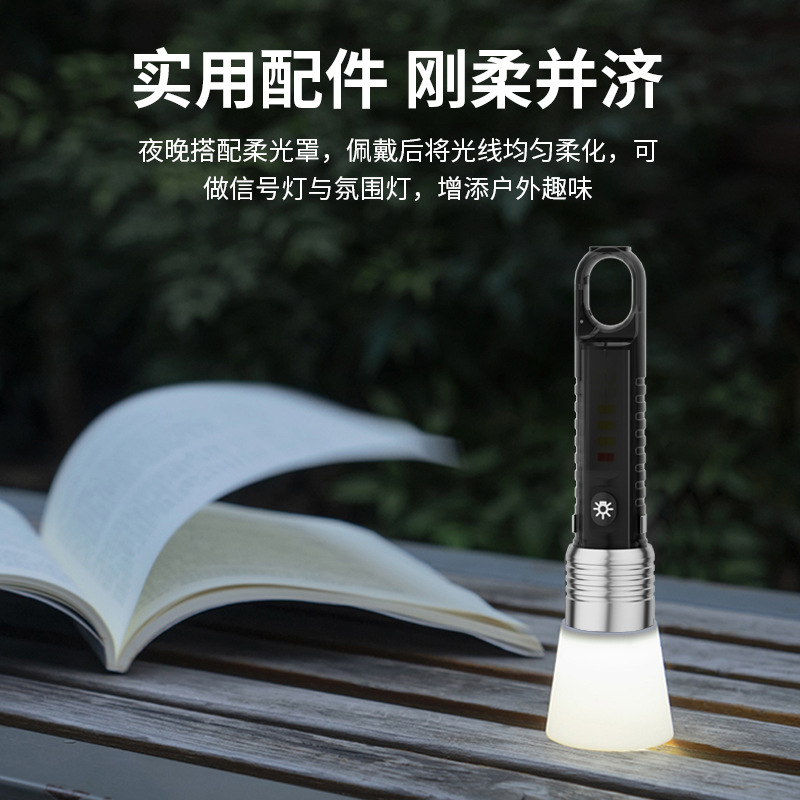 Cross-border dedicado linterna de luz fuerte USB recargable zoom telescópico Super brillante de largo alcance impermeable linterna láser blanco