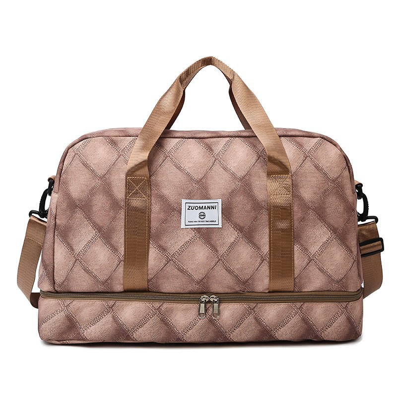 Bolsa de viaje de tela Oxford moda femenina retro ocio bolsa de almacenamiento de gran capacidad viaje de corta distancia bolsa de fitness de separación seca y húmeda