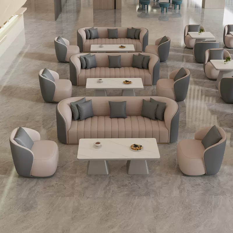 北欧商务展厅接待沙发现代茶几组合洽谈桌椅酒店大堂会客办公室