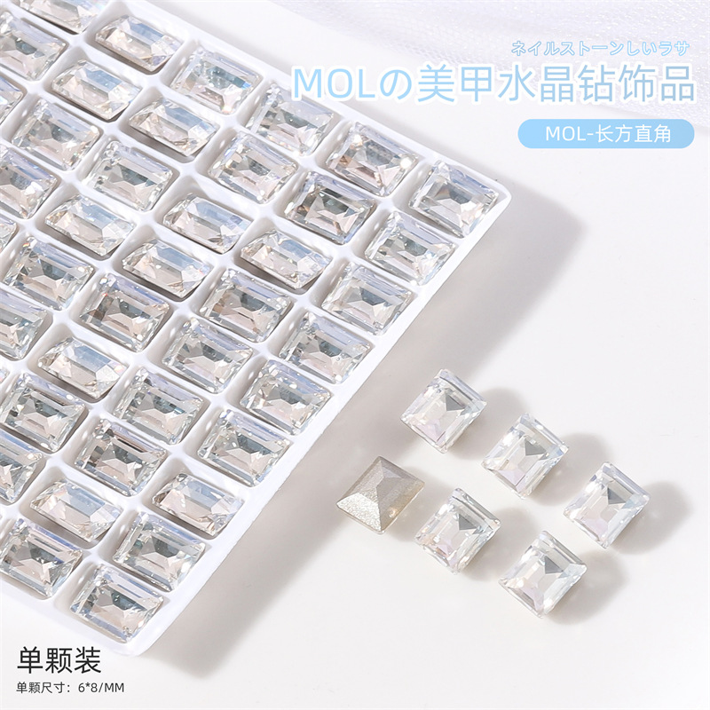 Internet celebridad nueva manicura K9 diamante MOL luz de la luna color mágico de forma especial en punta de diamante mariposa gota de agua corazón torcido clavo de cristal diamante