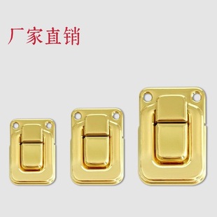 Factory Direct Sales Taiping Buckle Hanging Imitation Gold Lock Wooden Box Carton Red Wine Gift Box High-end Gift Box Hardware Accessories