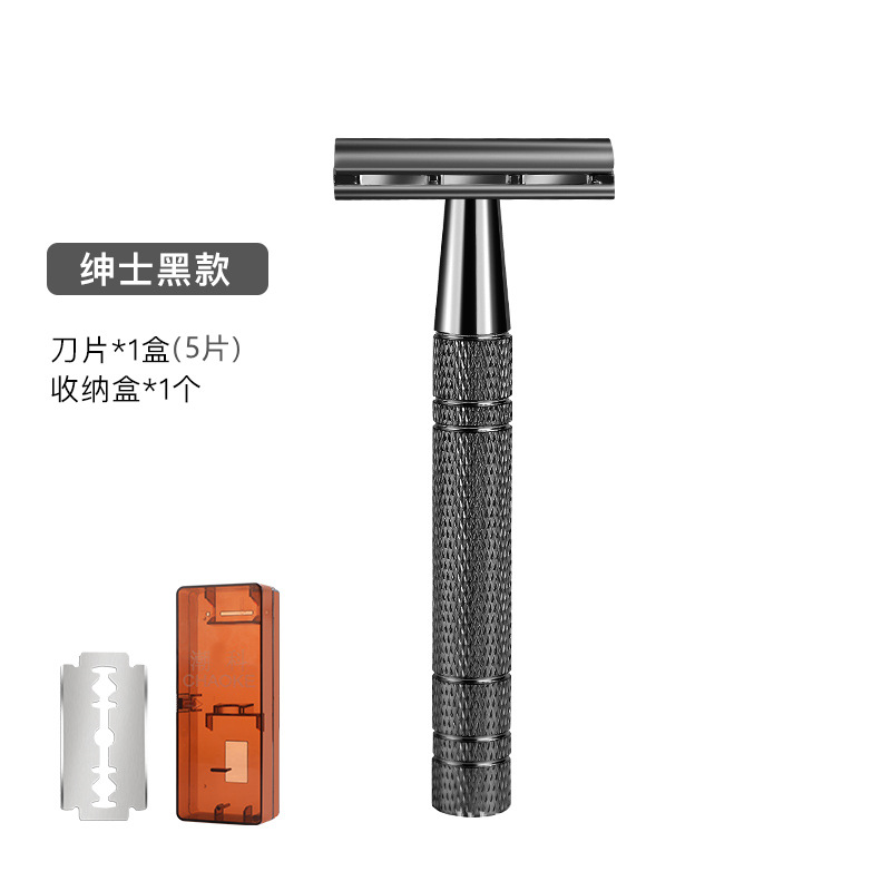 Maquinilla de afeitar a la antigua base de oro rosa antigua maquinilla de afeitar manual anticuada maquinilla de afeitar de doble cara