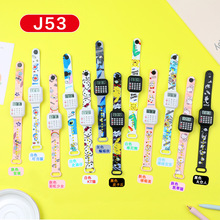 跨境科技感计算器手表男女学生党日历算数字简约印花计算器手表