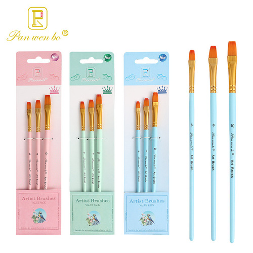 Cross-border 3 water chalk nylon hair oil painting brushes watercolor acrylic paint pen art brush set