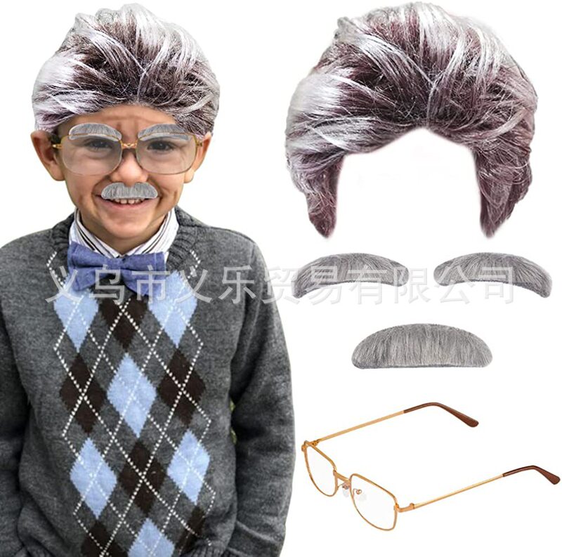 Children's Adult Grandpa Dress Up Wig Table Performance Props cos Role Playing Men's Short Hair Factory Outlet Children's Adult Grandpa Dress Up Wig Table Performance Props cos Role Playing Men's Short Hair Factory Outlet