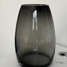 原色I 墨染 感玻璃花瓶透明客厅插花郁金香百合餐桌摆件花器