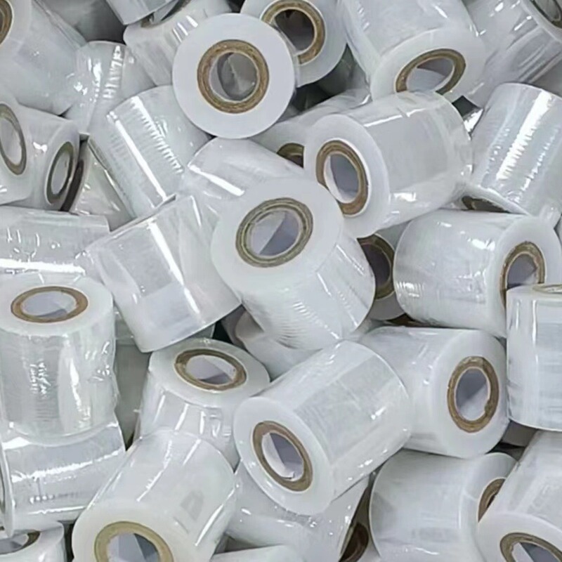 pe small roll wrapping film packaging film plastic thickened industrial cling film transparent self-adhesive protective stretch film