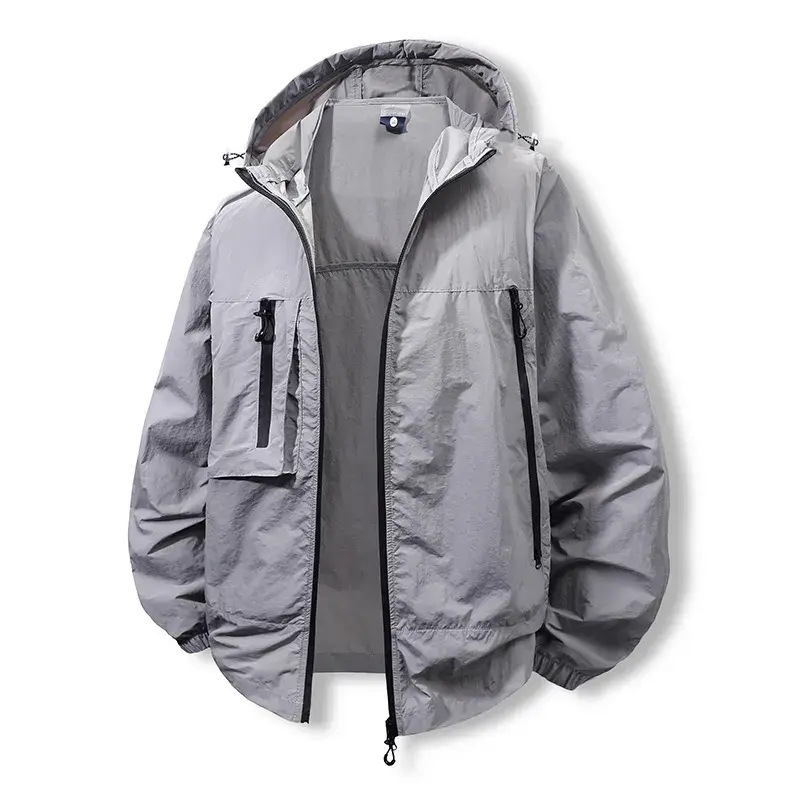 Casual and Versatile Summer New Hooded Sun Protection Clothing Skin Clothing for Men and Couples Ultra-Thin Breathable Outdoor Fishing Skin
