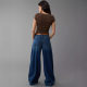 European and American Cross-Border Women's Stretch Outer Pocket Straight Wide-Leg Denim Pants Women Jeans