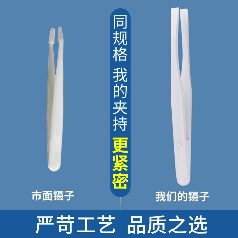 静電気防止ピンセット電子工場専用の修理ツールの先の平頭の白いプラスチックのクリーン菌のピンセット|undefined