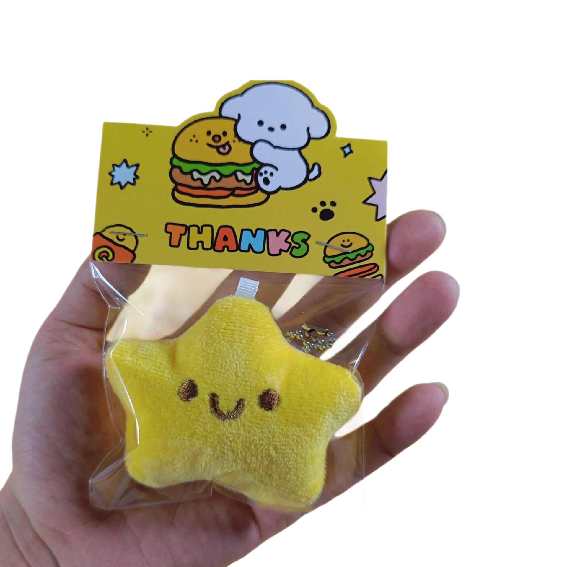 Hermosa niña peluche estrellas chirriantes colgantes desempaquetado llaveros bolsas de estudiantes joyas colgantes de dibujos animados al por mayor image 6