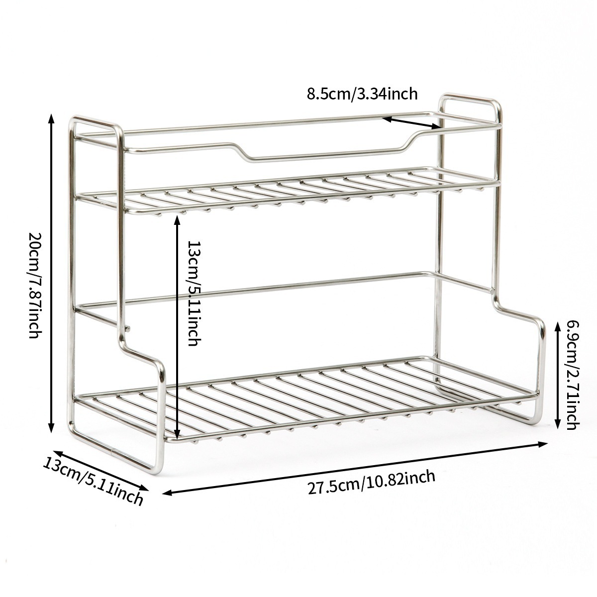Silver double layer storage rack