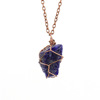 Tiktok live hot sale irregular natural crystal amethyst rough pendant handmade silk net pocket necklace N652