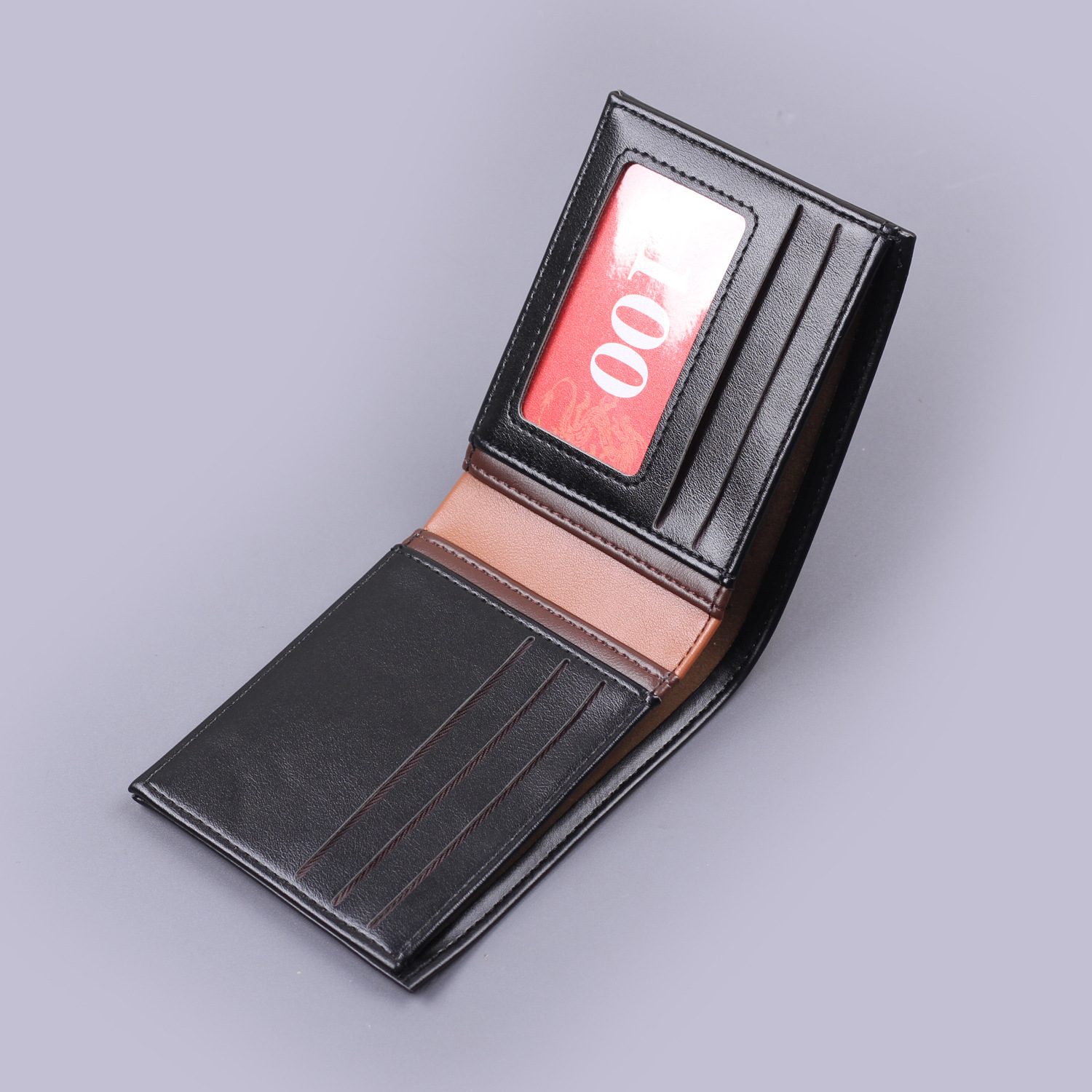 Cartera corta para hombres, bolso de tarjeta de hombre de dos descuentos, cartera multifuncional para hombres, nuevo al por mayor.