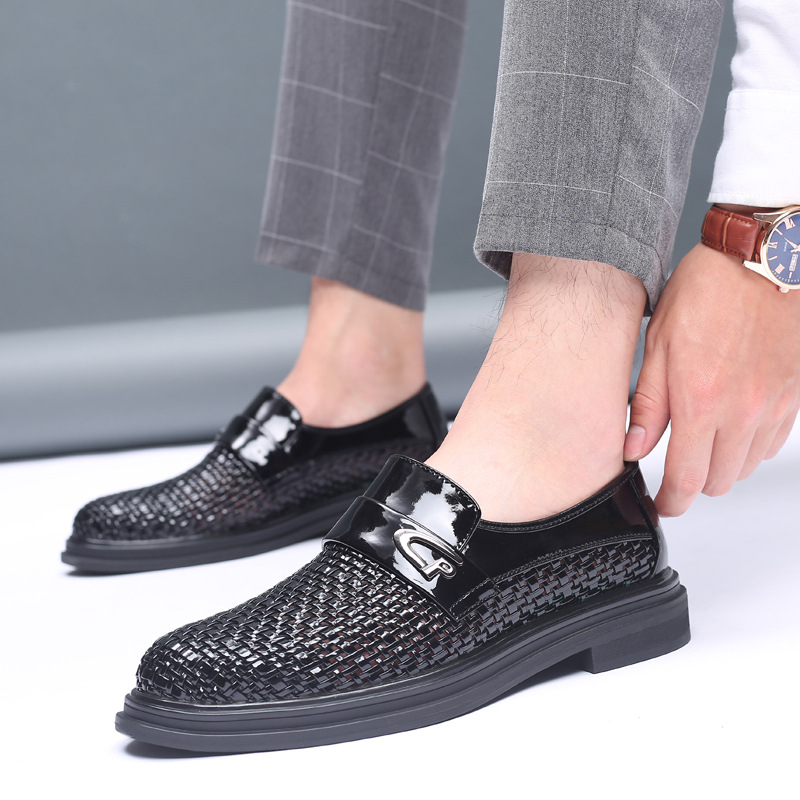 Sandalias de hombre de verano hombre tejido a mano transpirable ropa de negocios zapatos de cuero casuales zapatos de hombre zapatos de hombre