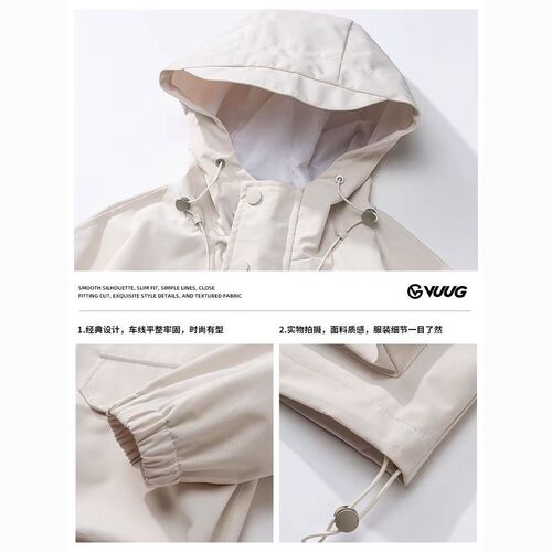 American work-style windbreaker jacket for men, suitable for spring and autumn, functional trendy brand, waterproof, multi-pocket casual jacket