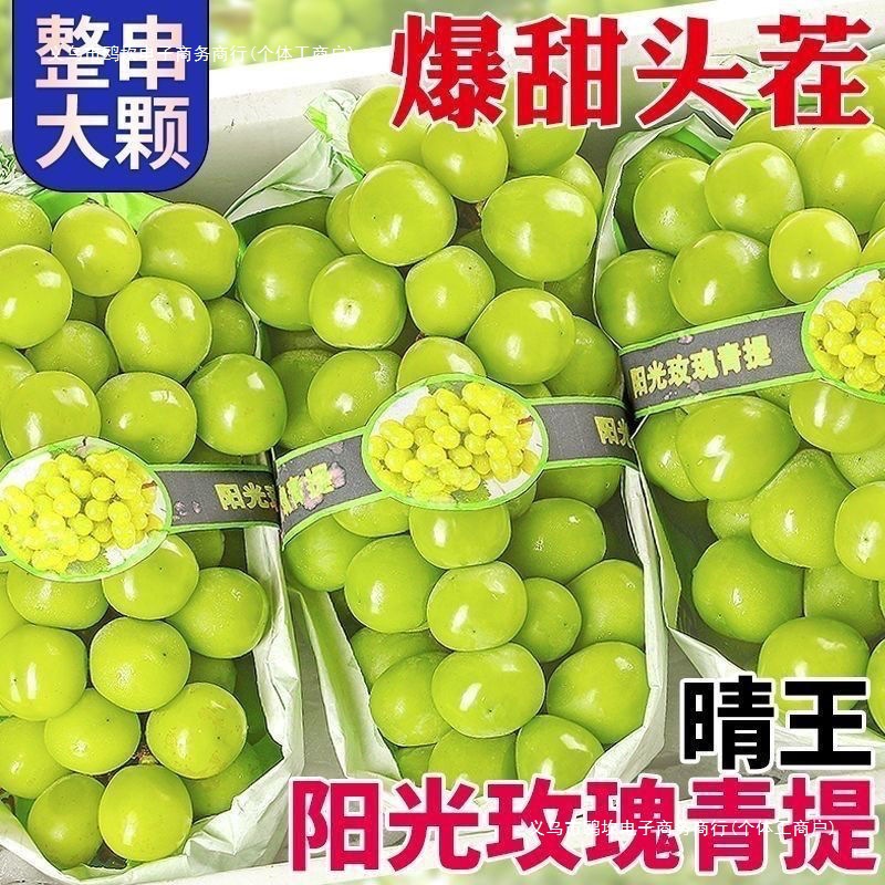 Sunshine Rose Grapes Shine King Fresh Grapes Seedless Seasonal Fruit Package Shipping Wholesale Green Grapes
