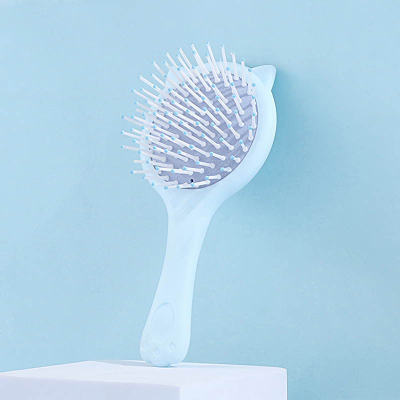 中空猫耳ヘアコーム、ポータブルメイクアップツーインワンエアクッションコーム、家庭用マッサージふわふわスタイリングコーム|undefined