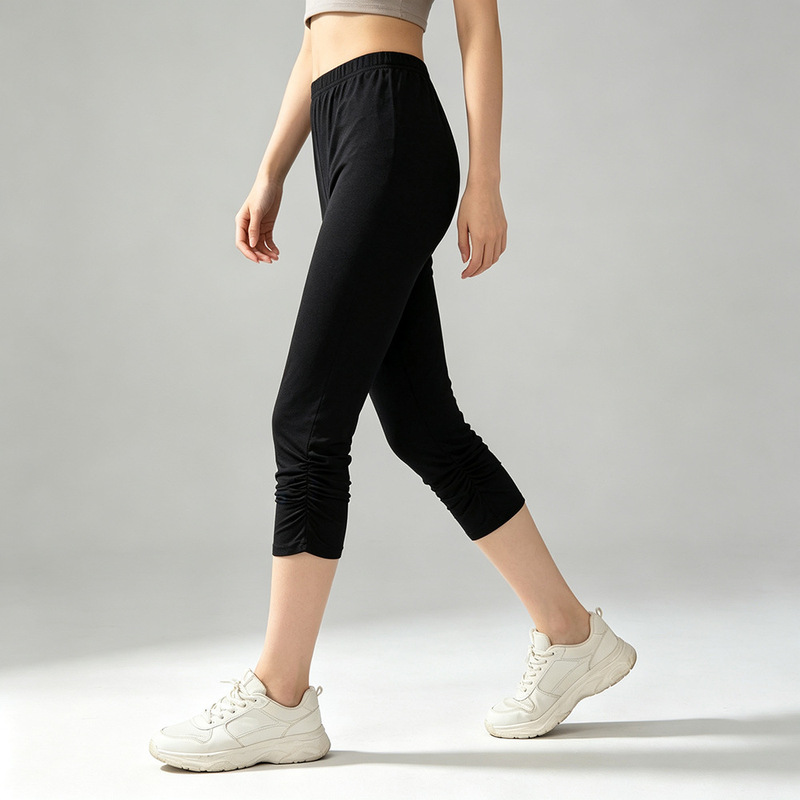 Beidohamodale women's summer thin outerwear stretchy slimming high-waisted cropped leggings, 4-pack Beidohamodale women's summer thin outerwear stretchy slimming high-waisted cropped leggings, 4-pack