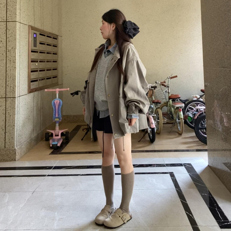 早秋巨好看短款夹克外套女春秋季2025年新款爆款独特漂亮韩系风衣|undefined