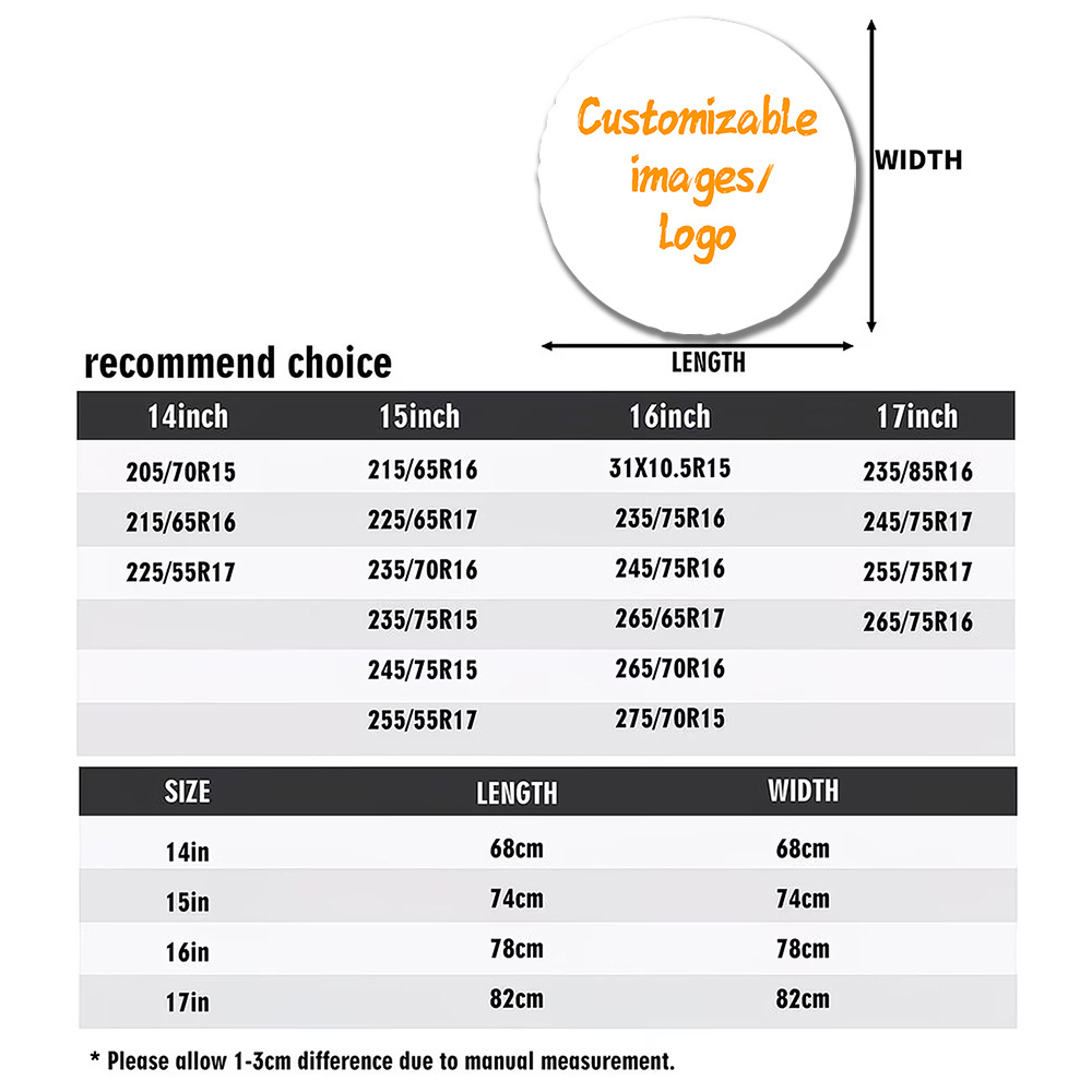 Cross-Border Jit Amazon Polyester Car Tire Cover Suitable for Outdoor Use, Universal for Suvs and Off-Road Vehicles, Easy to Disassemble and Assemble