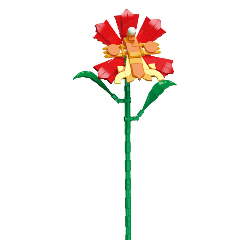 钻马积木花永生花束抱抱桶仿真花小颗粒积木DIY玩具七夕女生礼物|undefined