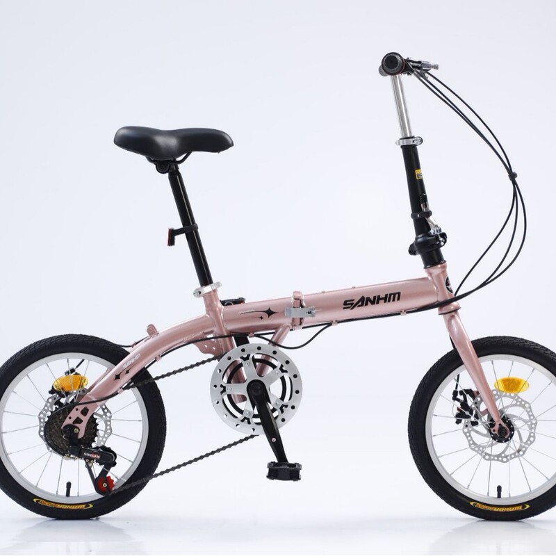 Factory wholesale 16 inch variable speed folding bicycle adult student men and women single speed portable bicycle cross-border gift car