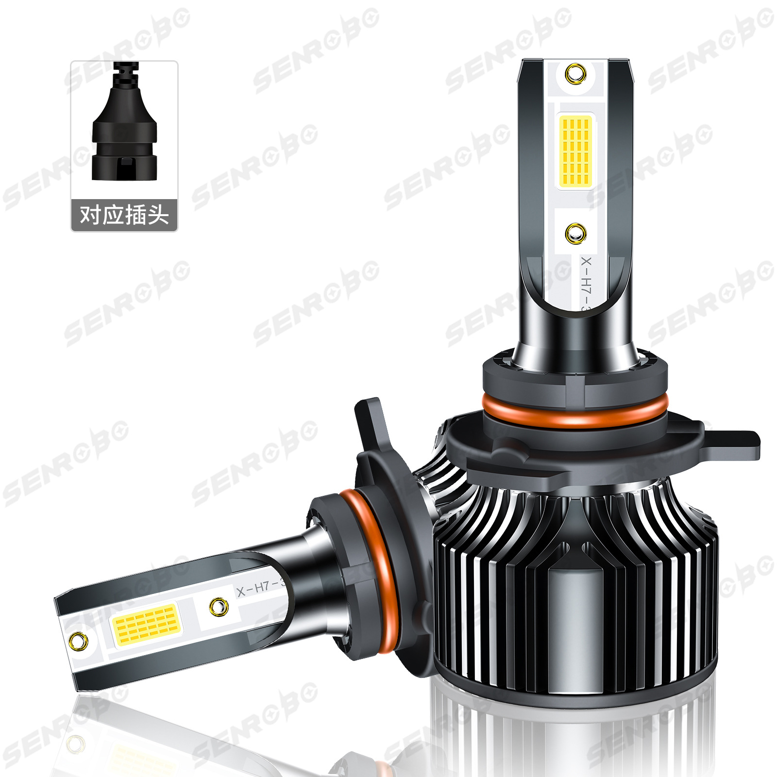SENROBO automóvil LED delanteros cruzados venta caliente H1H7H11900590069012 luz brillante