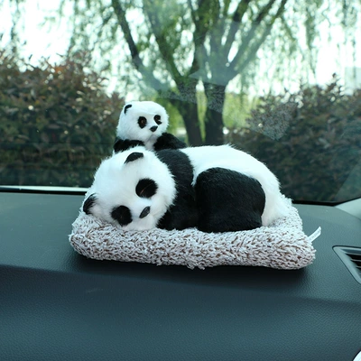 odor removal bamboo charcoal dog – Car ornaments - mother-and-child-panda