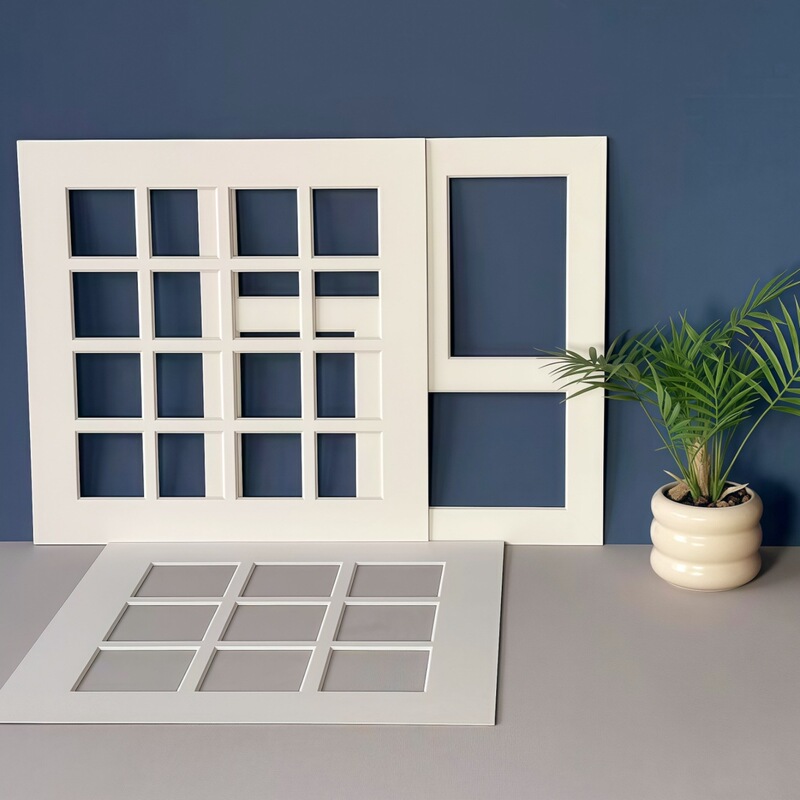 Custom multi-grid perforated cardboard photo frame set with lining for wedding photos, art paintings, collage, and customizable grid layout Custom multi-grid perforated cardboard photo frame set with lining for wedding photos, art paintings, collage, and customizable grid layout