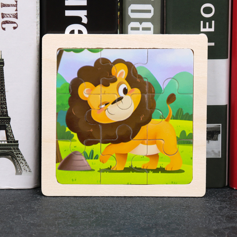 Puzzle pequeño plano de madera de 9 piezas Animal Ocean Traffic Kindergarten Educación temprana Juguetes educativos Puzzle simple de entrada