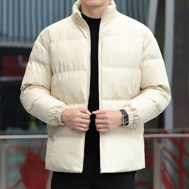 Cotton-padded jacket Men's Winter New Loose plus size Couples Same Style Solid Color Collar Down Cotton Thickened Warm Cotton Coat