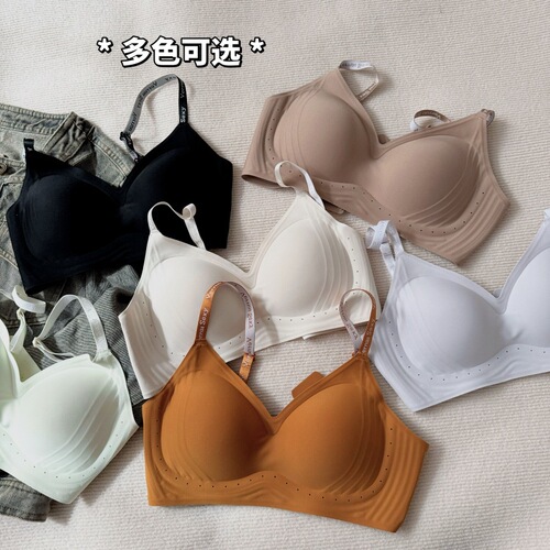 Korean comic breast thickened small breast push-up bra for women with flat chest, special seamless palm cup bra 2024 new product