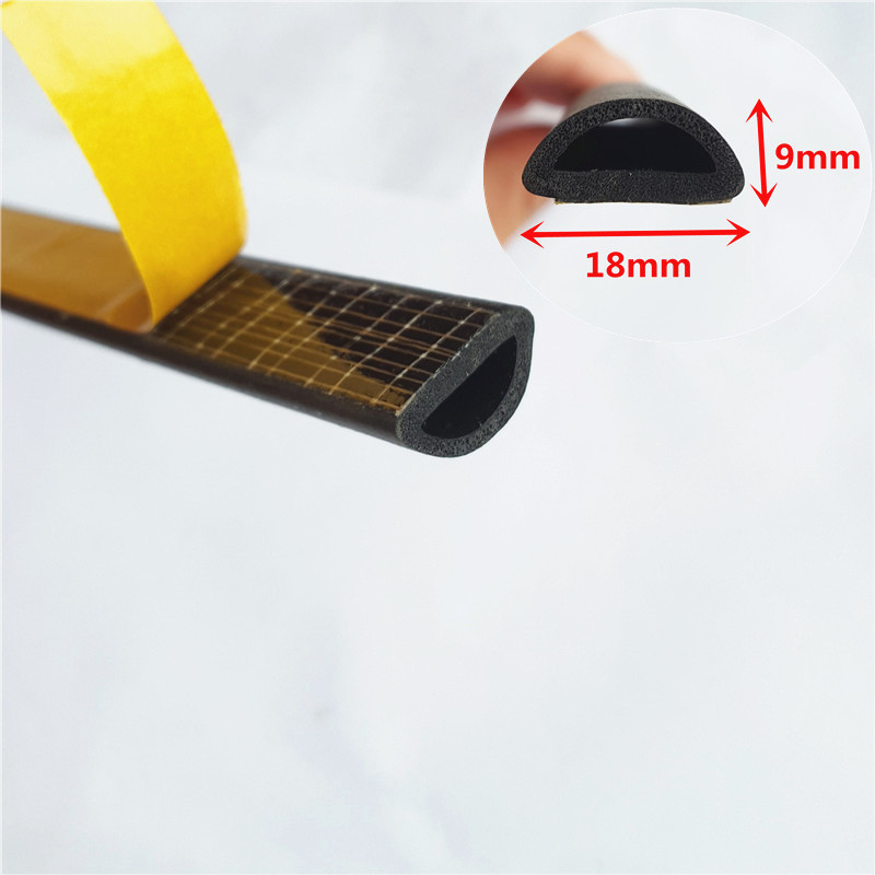 18*9mm带胶自粘空心半圆形汽车隔音发泡橡胶海绵D配电箱柜密封条