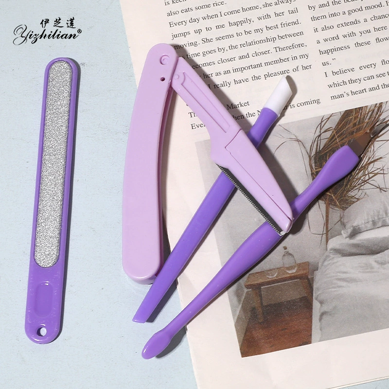 Razor, exfoliating manicure tools set for nails