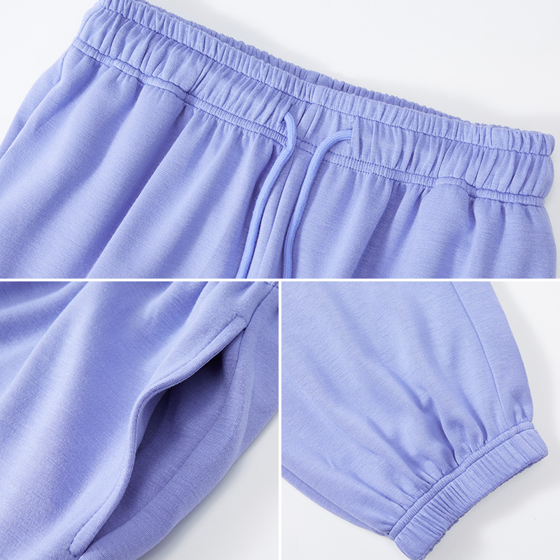 Pantalones deportivos de cintura alta de otoño e invierno sueltos atados al tobillo capa de aire glutinoso suave de las mujeres Pantalones deportivos adelgazantes pantalones de fitness Casuales