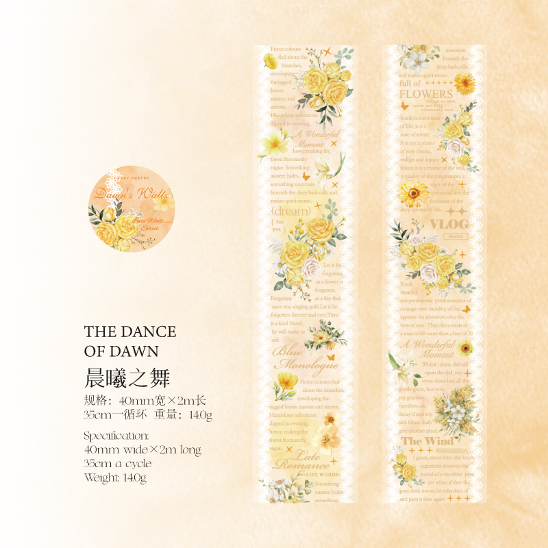 Azúcar poesía niebla PET tinta blanca encaje cinta de borde de la serie de danza de encaje tela de mano DIY cinta de decoración